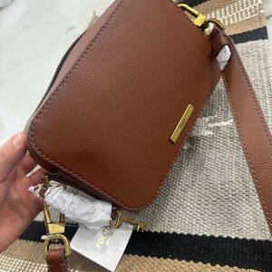 Fossil Tan Leather Crossbody Bag
